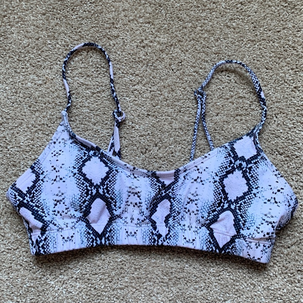 Snake-print Bikini Top